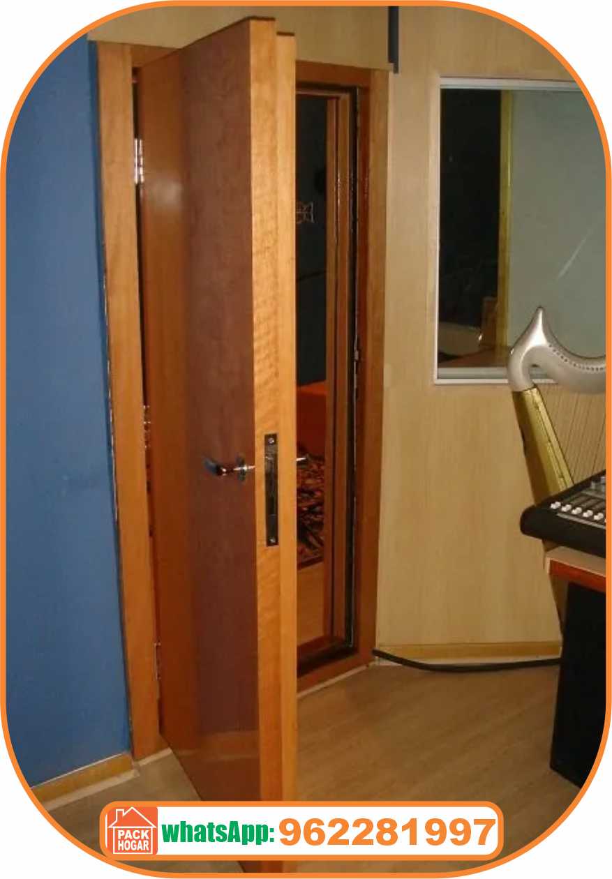 puerta acústica de madera