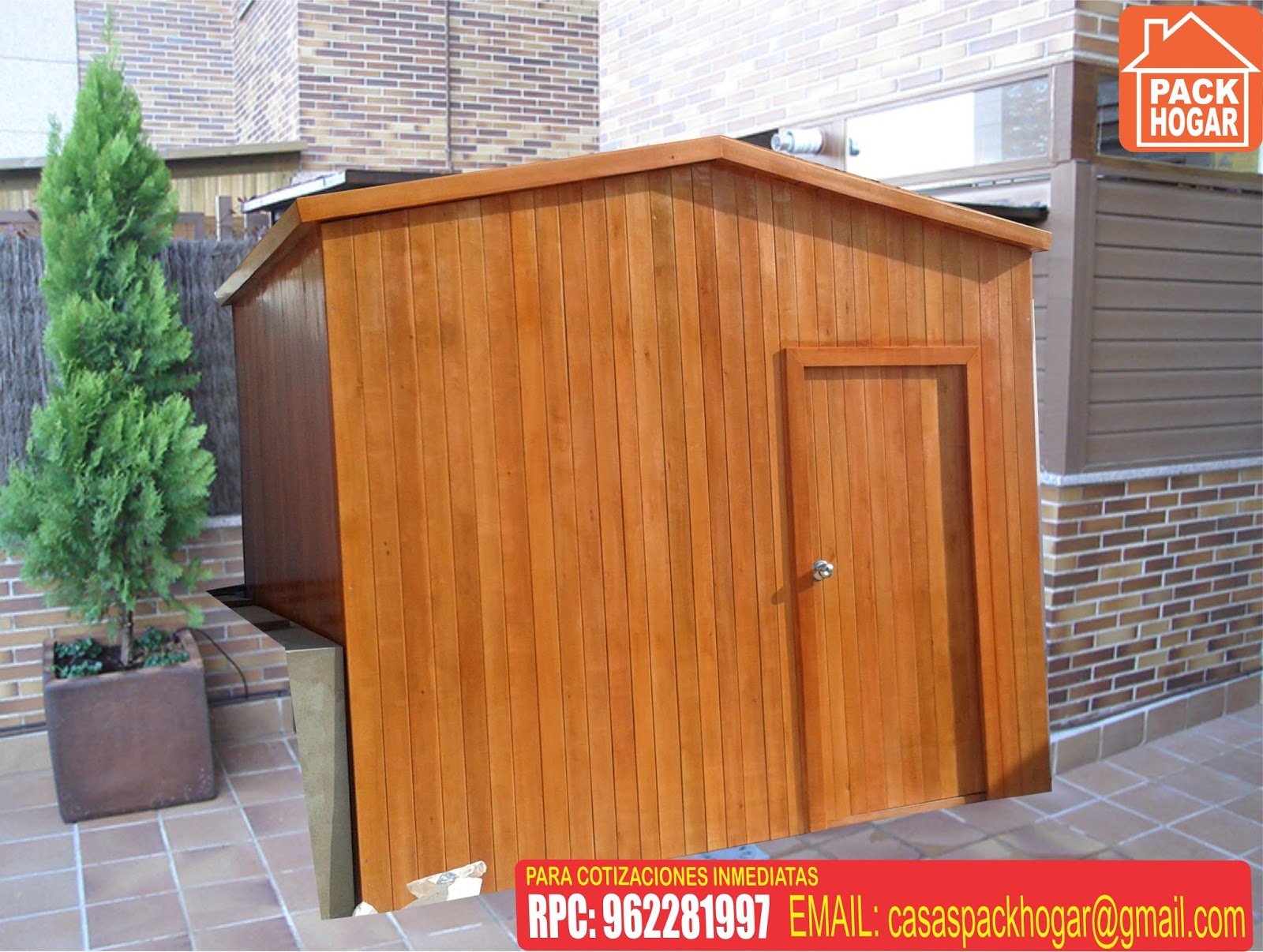Caseta de madera prefabricada funcional